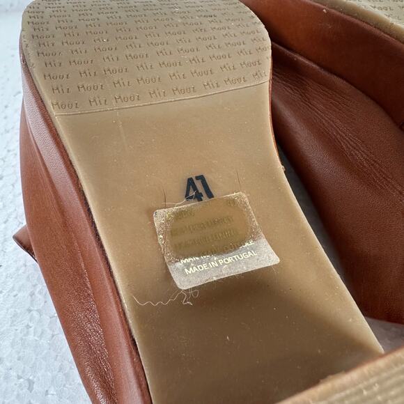 Miz Mooz Gwen Leather Platform Slip On Sandals Women's 41 / 11 Brown 2.5" Heel - Picture 10 of 13